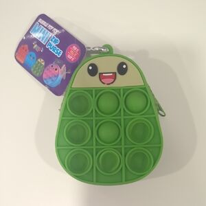 Bubble Pop Mini Zip Purse Green Avacado Toy for Kids Fidget Stocking NWT
